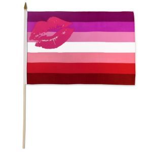 Lipstick Lesbian Stick Flag (12" X 18")
